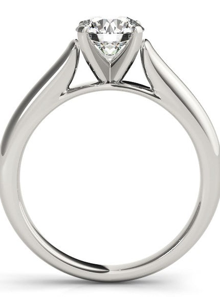 14k White Gold Cathedral Design Solitaire Diamond Engagement Ring (1 cttw)