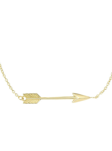 14k Yellow Gold Chain Necklace with Horizontal Arrow Pendant