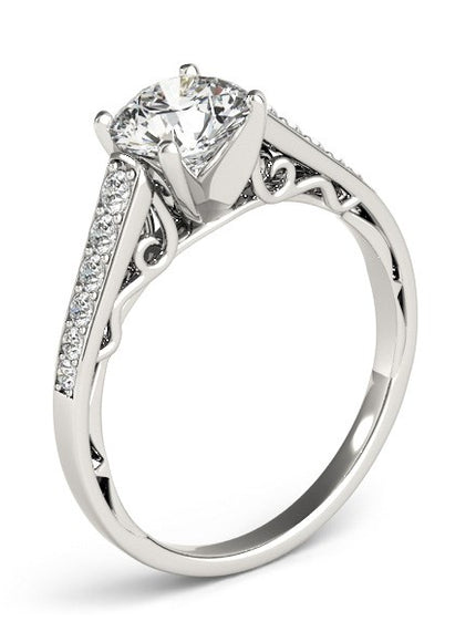 14k White Gold Cathedral Design Diamond Engagement Ring (1 1/4 cttw)