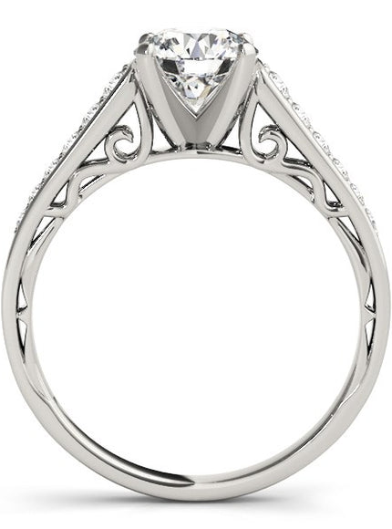 14k White Gold Cathedral Design Diamond Engagement Ring (1 1/4 cttw)