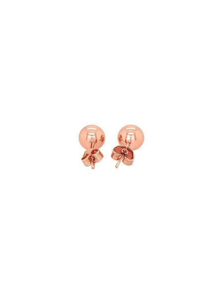 14k Rose Gold Classic Round Shape Stud Earrings (6.0 mm)