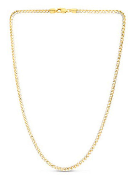 4.0mm 14k Yellow Gold Round Pave Franco Chain
