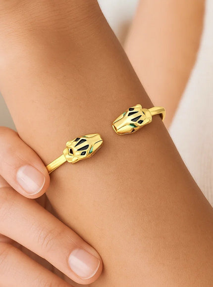 14k Yellow Gold Panther Bangle