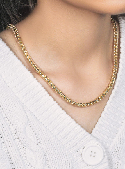 4.6mm 14k Yellow Solid Gold Diamond Cut Round Franco Chain