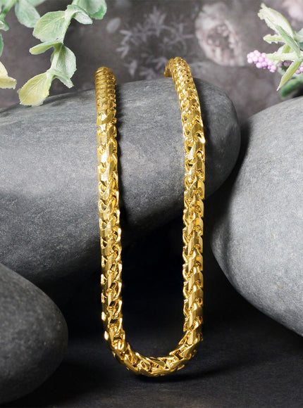 4.6mm 14k Yellow Solid Gold Diamond Cut Round Franco Chain