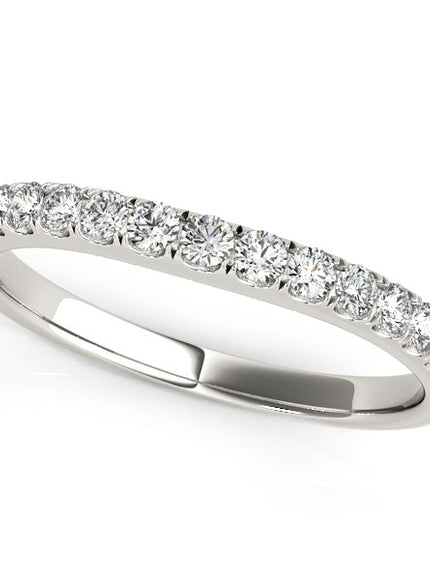 14k White Gold Pave Set Style Diamond Wedding Band (1/4 cttw)