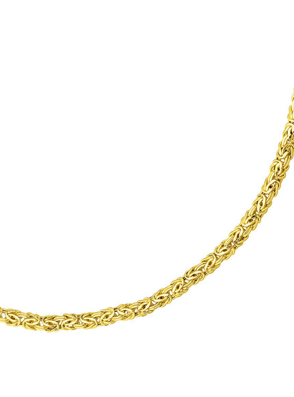 14k Yellow Gold Byzantine Link Shiny Bracelet