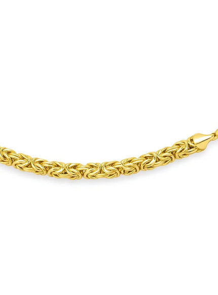 14k Yellow Gold Byzantine Link Shiny Bracelet