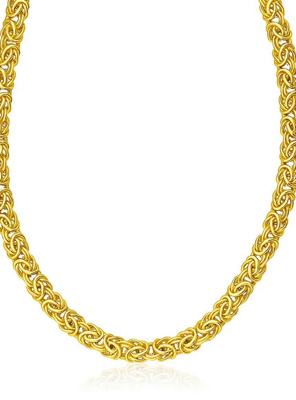 14k Yellow Gold Byzantine Design Stylish Necklace