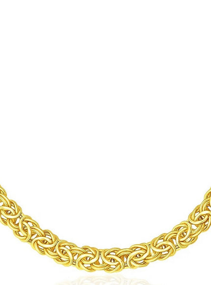 14k Yellow Gold Byzantine Design Stylish Necklace