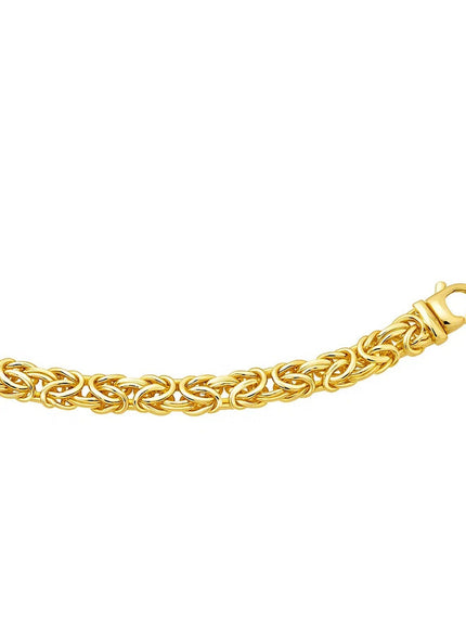 14k Yellow Gold Byzantine Design Stylish Necklace