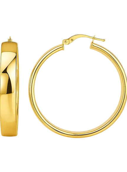 14k Yellow Gold Wedding Band Hoops (35mm)
