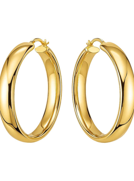 14k Yellow Gold Wedding Band Hoops (35mm)