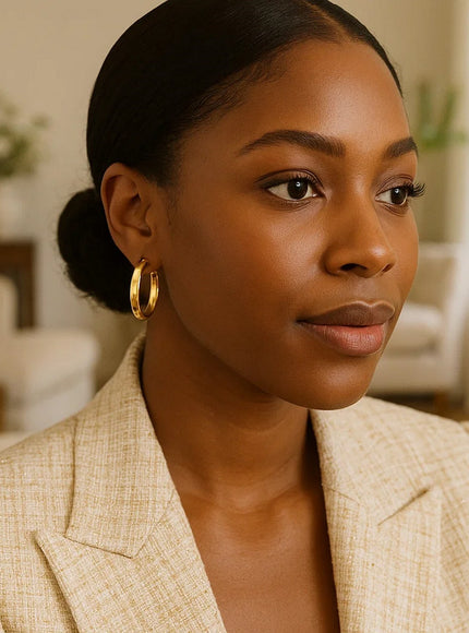 14k Yellow Gold Wedding Band Hoops (35mm)