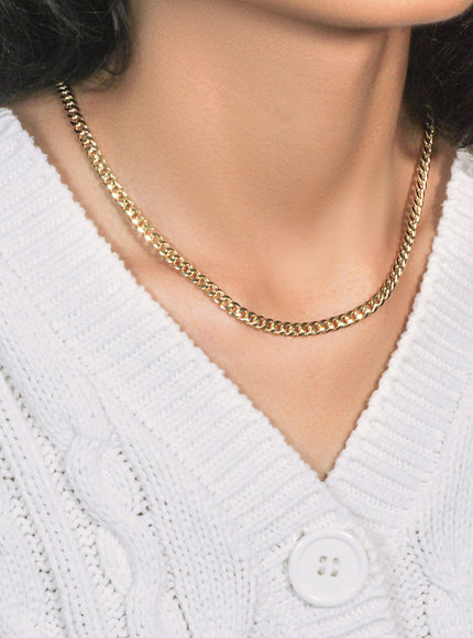 4.5mm 10k Yellow Gold Miami Cuban Semi Solid Chain