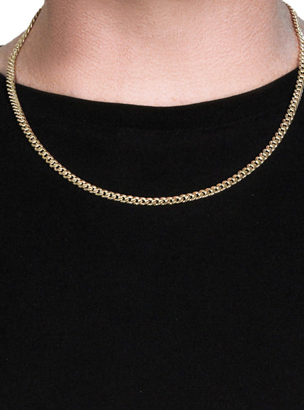 4.5mm 10k Yellow Gold Miami Cuban Semi Solid Chain