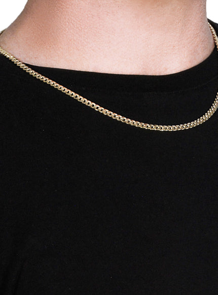 4.5mm 10k Yellow Gold Miami Cuban Semi Solid Chain