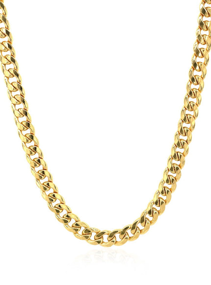 4.5mm 10k Yellow Gold Miami Cuban Semi Solid Chain