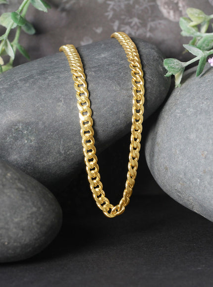 4.5mm 10k Yellow Gold Miami Cuban Semi Solid Chain