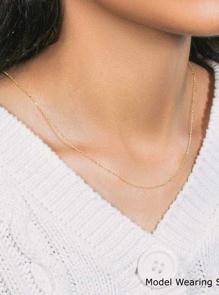 10k Yellow Gold Diamond Cut Cable Link Chain 0.8mm