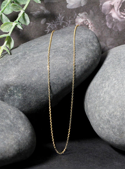 10k Yellow Gold Diamond Cut Cable Link Chain 0.8mm