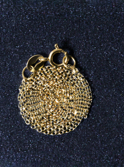 10k Yellow Gold Diamond Cut Cable Link Chain 0.8mm