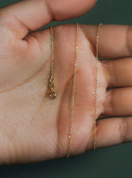 10k Yellow Gold Diamond Cut Cable Link Chain 0.8mm