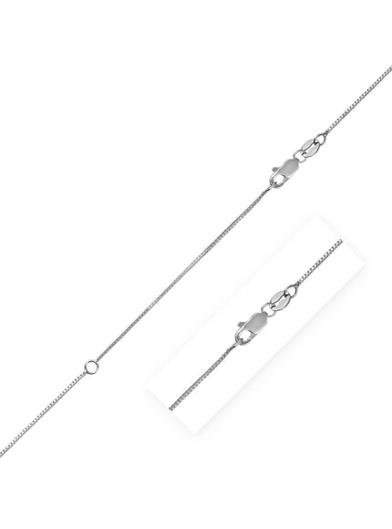 Extendable Box Chain in 14k White Gold (0.7mm)