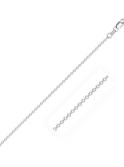 18k White Gold Diamond Cut Cable Link Chain 0.8mm