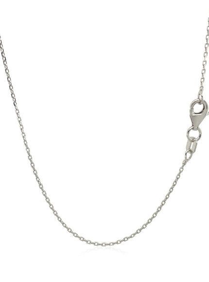 18k White Gold Diamond Cut Cable Link Chain 0.8mm