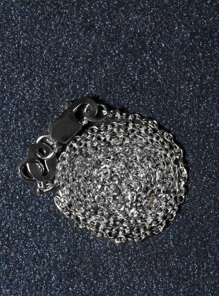 18k White Gold Diamond Cut Cable Link Chain 0.8mm