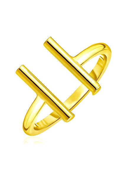 14k Yellow Gold Open Ring with Bars