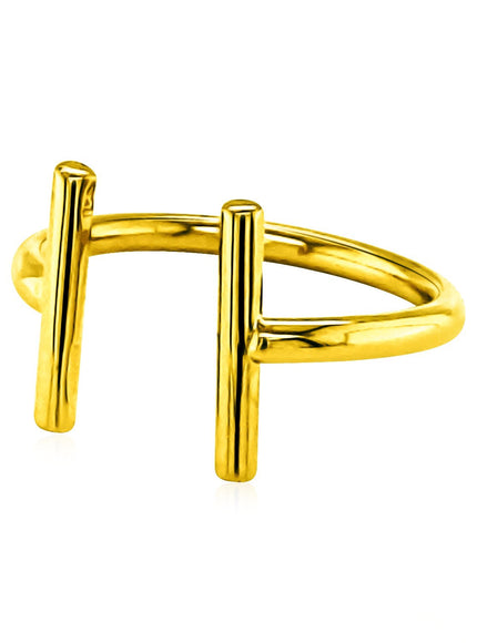 14k Yellow Gold Open Ring with Bars