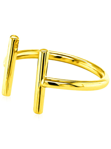 14k Yellow Gold Open Ring with Bars