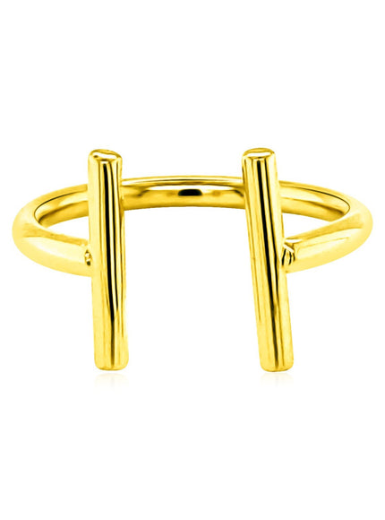 14k Yellow Gold Open Ring with Bars
