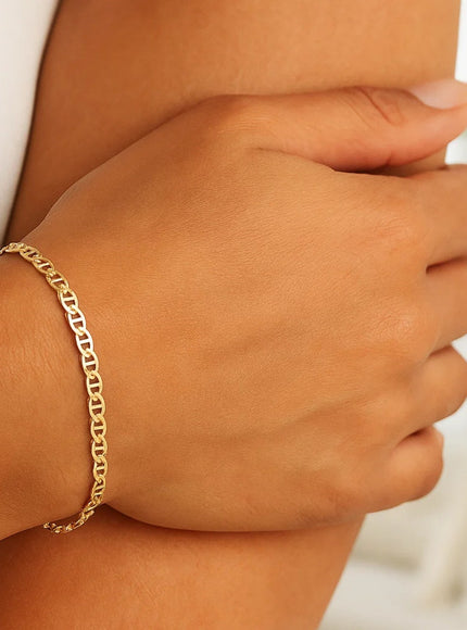 2.3mm 10k Yellow Gold Mariner Link Bracelet