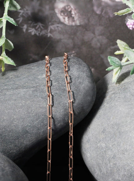 14K Rose Gold Delicate Paperclip Chain (2.1mm)
