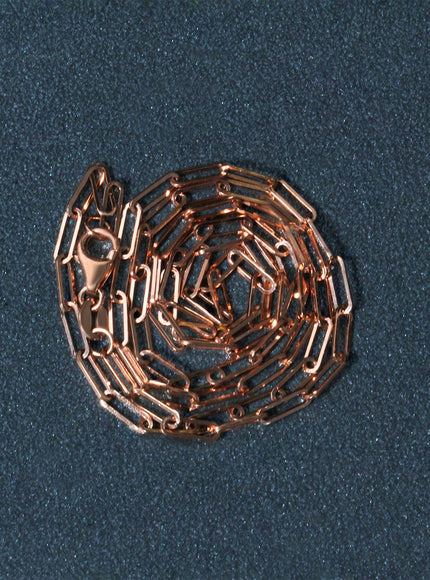 14K Rose Gold Delicate Paperclip Chain (2.1mm)