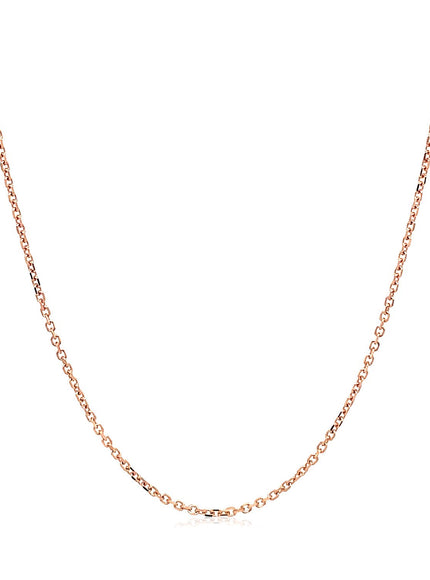 18k Rose Gold Diamond Cut Cable Link Chain 1.1mm