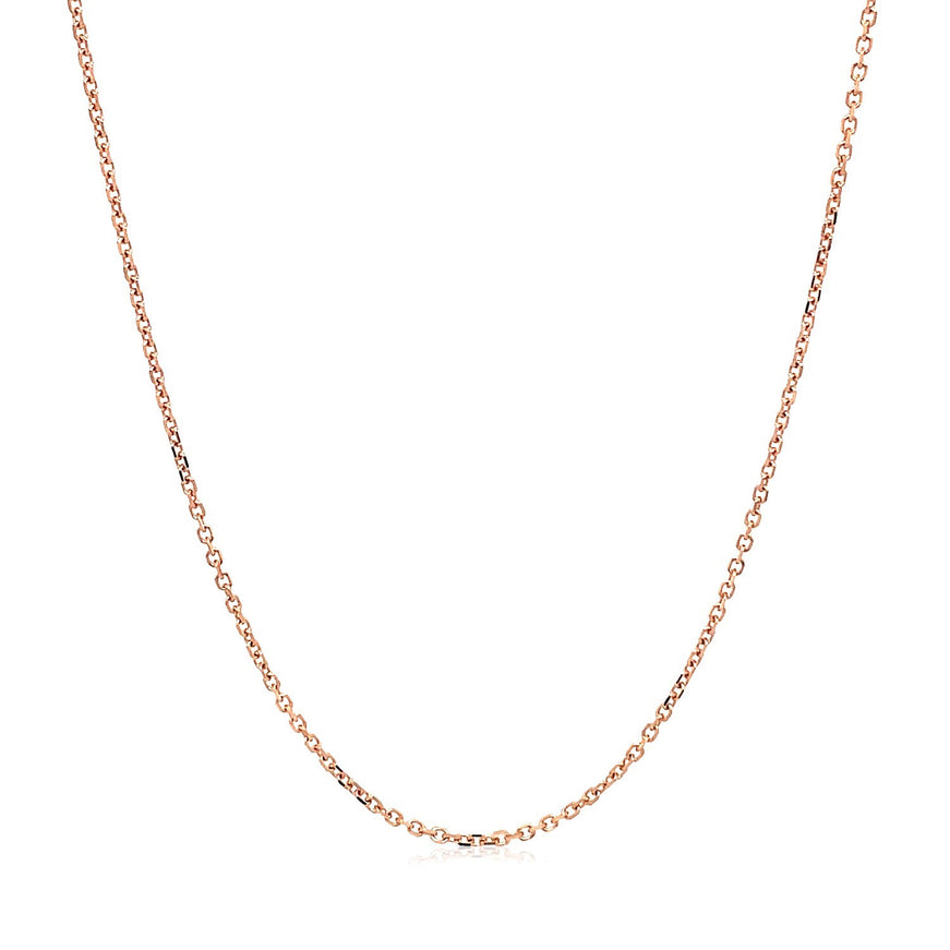 18k Rose Gold Diamond Cut Cable Link Chain 1.1mm
