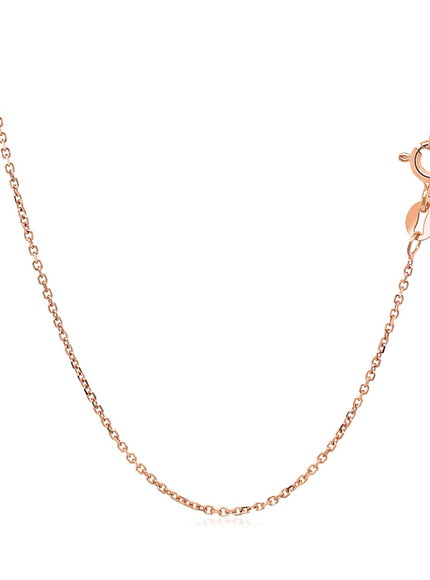 18k Rose Gold Diamond Cut Cable Link Chain 1.1mm