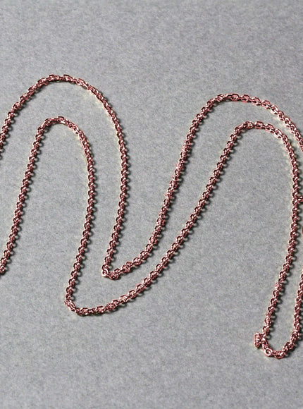 18k Rose Gold Diamond Cut Cable Link Chain 1.1mm