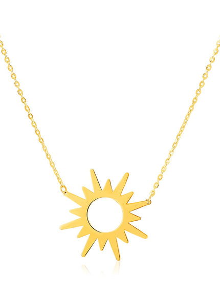 14K Yellow Gold Sunburst Necklace