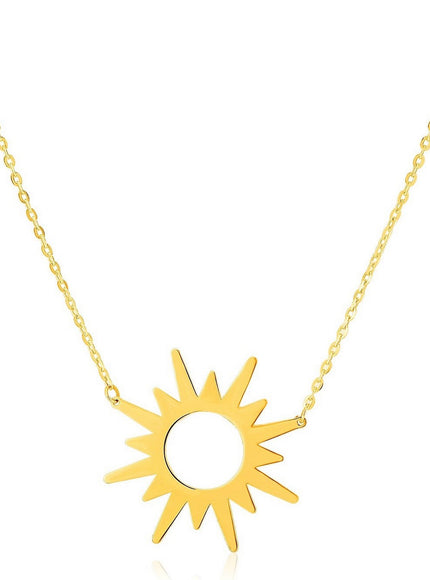 14K Yellow Gold Sunburst Necklace