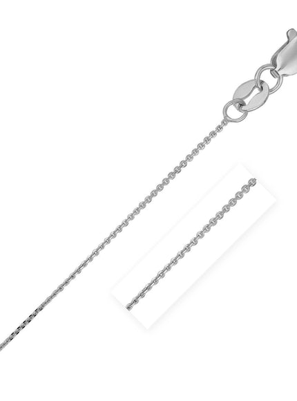 14k White Gold Cable Link Chain 0.5mm - Ellie Belle