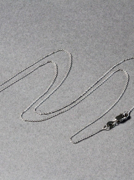 14k White Gold Cable Link Chain 0.5mm - Ellie Belle