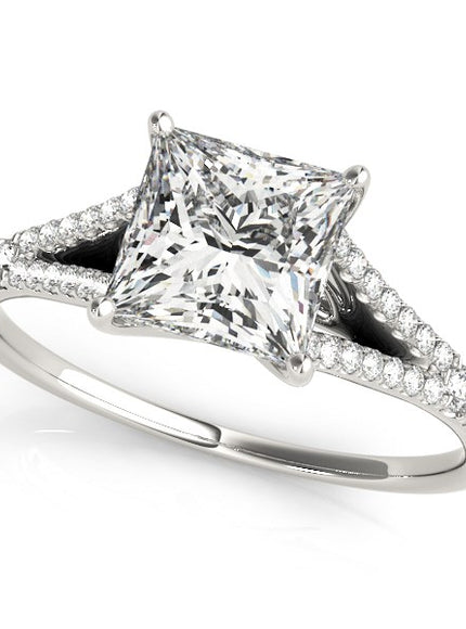 14k White Gold Princess Cut Split Shank Diamond Engagement Ring (1 1/8 cttw)
