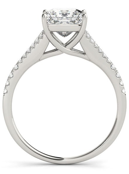 14k White Gold Princess Cut Split Shank Diamond Engagement Ring (1 1/8 cttw)