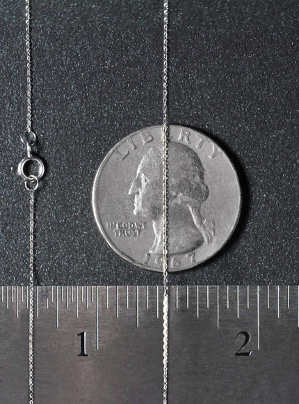 14k White Gold Diamond Cut Cable Link Chain 0.7mm