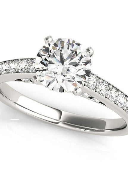 14k White Gold Single Row Prong Set Diamond Engagement Ring (1 3/8 cttw)